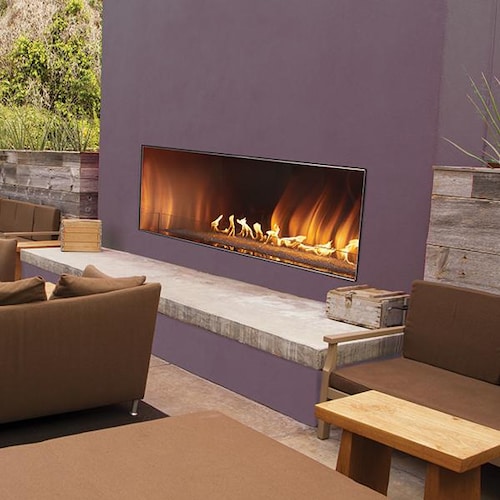 Napoleon Galaxy See Thru 51-Inch Outdoor Built-In Natural Gas Fireplace W/ Electronic Ignition - GSS48ST