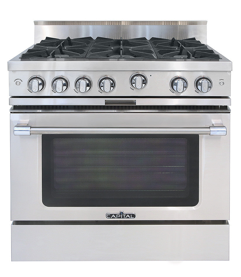 MCOR366L Capital 36" Classic Chef Gas Range with 6 Open Burners - Liquid Propane - Stainless Steel