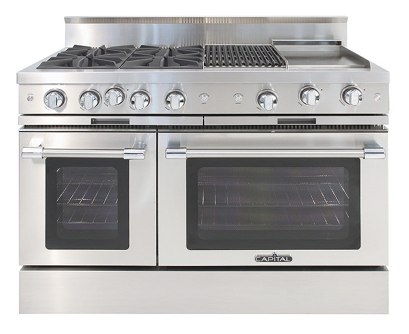 MCOR484BGN Capital 48" Classic Chef Gas Range with 4 Open Burners with Grill and Griddle - Natural Gas - Stainless Steel