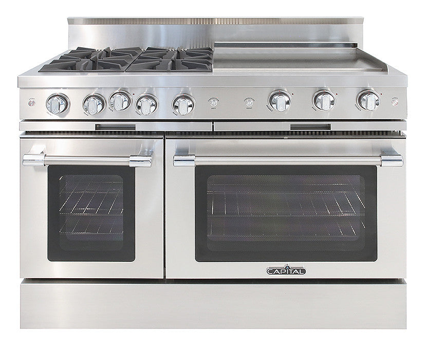 MCOR484GGL Capital 48" Classic Chef Gas Gas Range with 4 Open Burners and 24" Griddle - Liquid Propane - Stainless Steel
