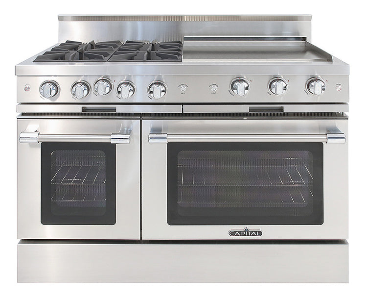 MCOR484GGN Capital 48" Classic Chef Gas Range with 4 Open Burners and 24" Griddle - Natural Gas - Stainless Steel