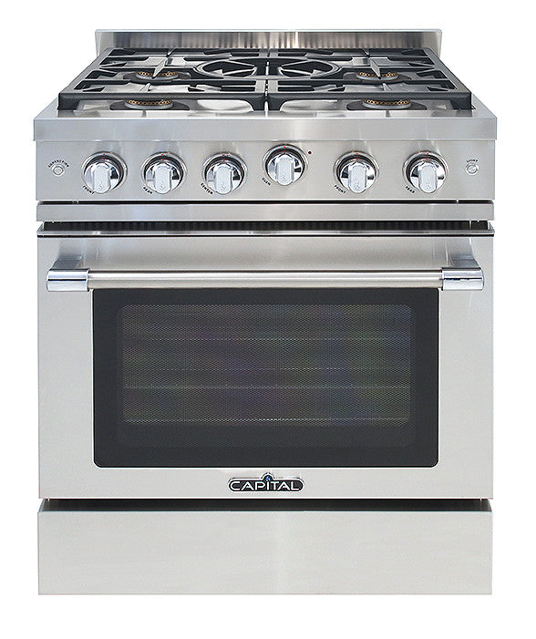 MCR305L Capital Classic Chef 30" Gas Range with 5 Sealed Burners and Wok Burner - Liquid Propane - Stainless Steel