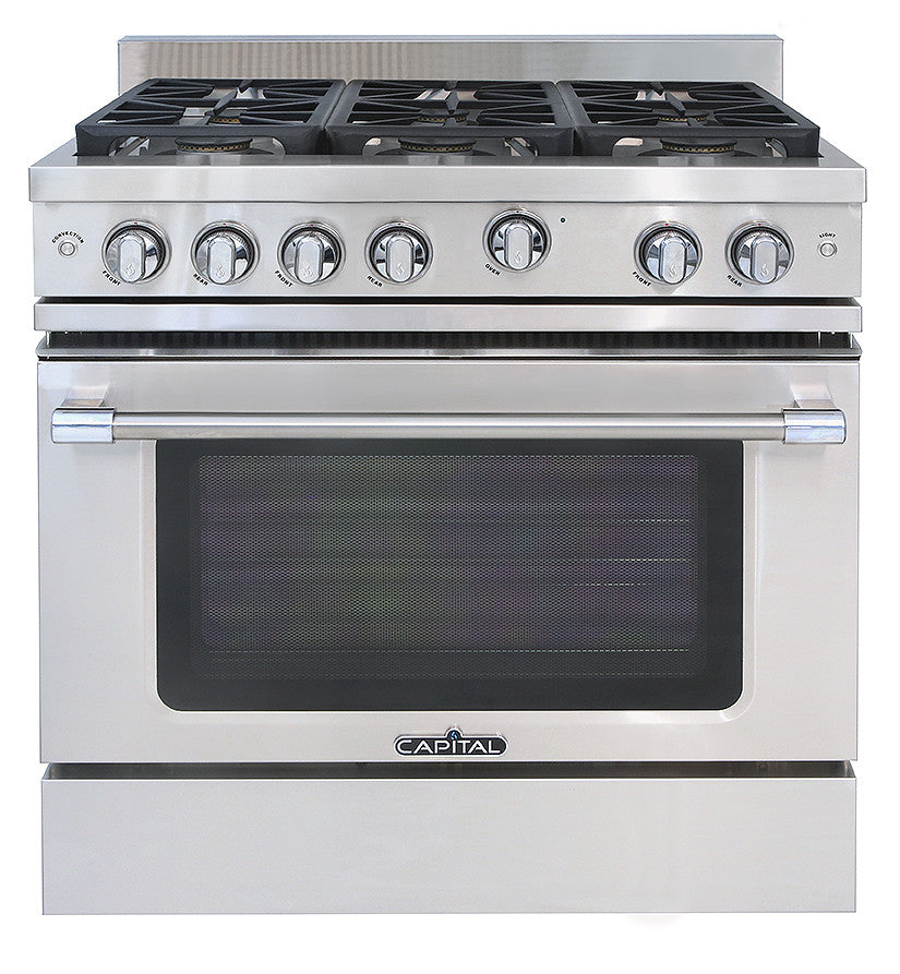 MCR366L Capital Classic Chef 36" Gas Range with 6 Sealed Burners - Liquid Propane - Stainless Steel