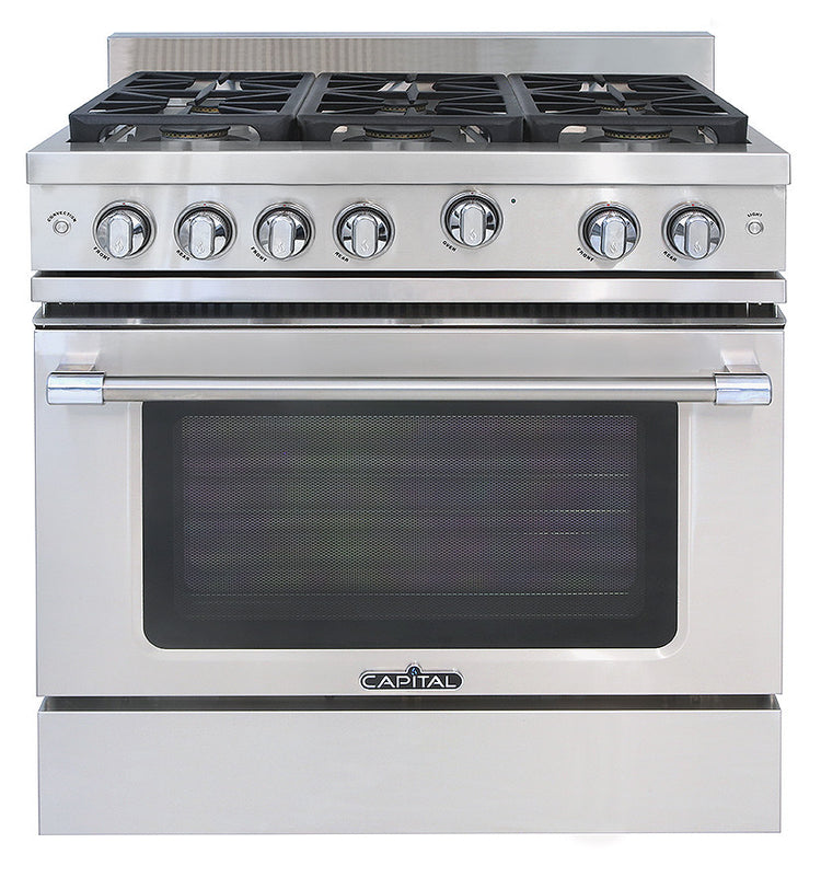 MCR366L Capital Classic Chef 36" Gas Range with 6 Sealed Burners - Liquid Propane - Stainless Steel