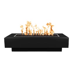 Coronado 48 Inch Rectangular Powder Coated Steel Natural Gas Fire Pit in Black by The Outdoor Plus