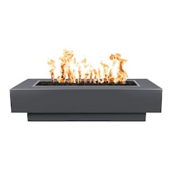 Coronado 48 Inch Rectangular Powder Coated Steel Natural Gas Fire Pit in Gray by The Outdoor Plus