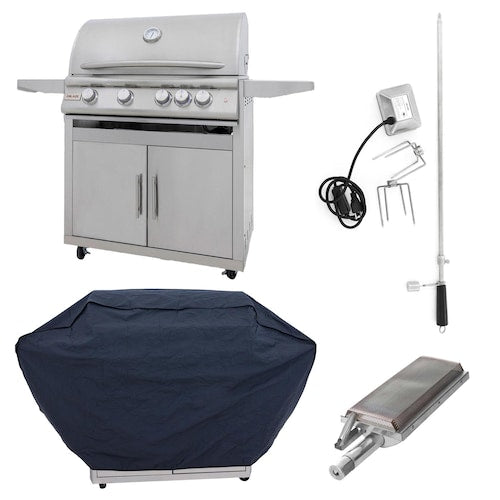 Summerset Sizzler Pro 32-Inch 4-Burner Propane Gas Grill With Rear Infrared Burner - SIZPRO32-LP