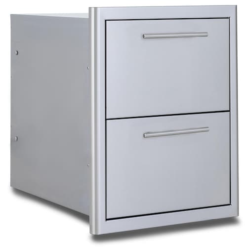 Summerset 30-Inch Stainless Steel Flush Mount Horizontal Double Access Drawer - SSDR2-32H