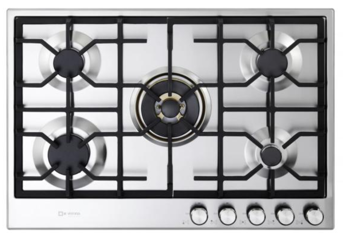 Verona 30" Designer Gas Cooktop-Brass Burners SS