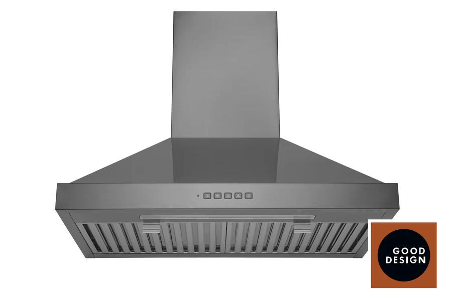 Hauslane 30 Inch Pyramid Style Wall Mount Range Hood in Black Stainless Steel 29 3/4"Wide 19 3/4 Deep 19" - 12 1/2" Adjustable Height- WM-590BSS-30