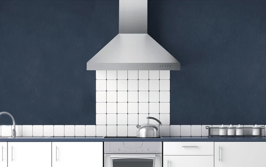Hauslane 30 Inch Pyramid Style Wall Mount Convertible Range Hood with Mesh Filters and Changeable LED in Stainless Steel WM-530 Base