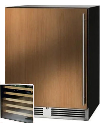 Perlick 24" Wide Commercial Series 45 Bottle Single Zone Panel Overlay Commercial Left Hinge Wine Refrigerator - HC24WB-4-2L closeout pricing
