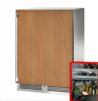 Perlick 24" Signature Series Indoor Dual-Zone Refrigerator/Wine Reserve with Fully Integrated Panel-Ready Solid Door, Hinge Right - HP24CS-4-2RL Closeout Pricing