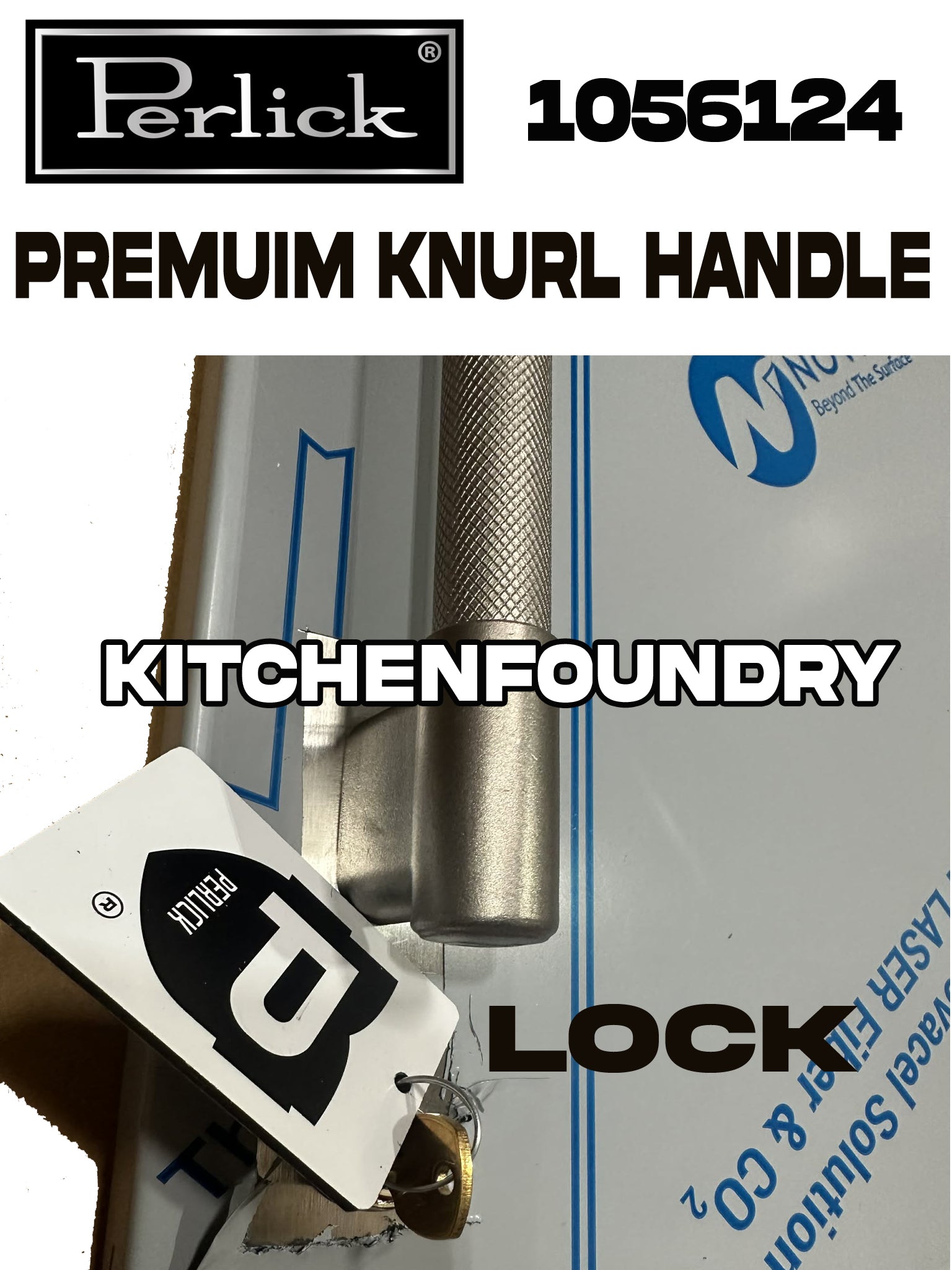 Perlick Premium Knurl Overlay, Solid, Right, Locking 1056124