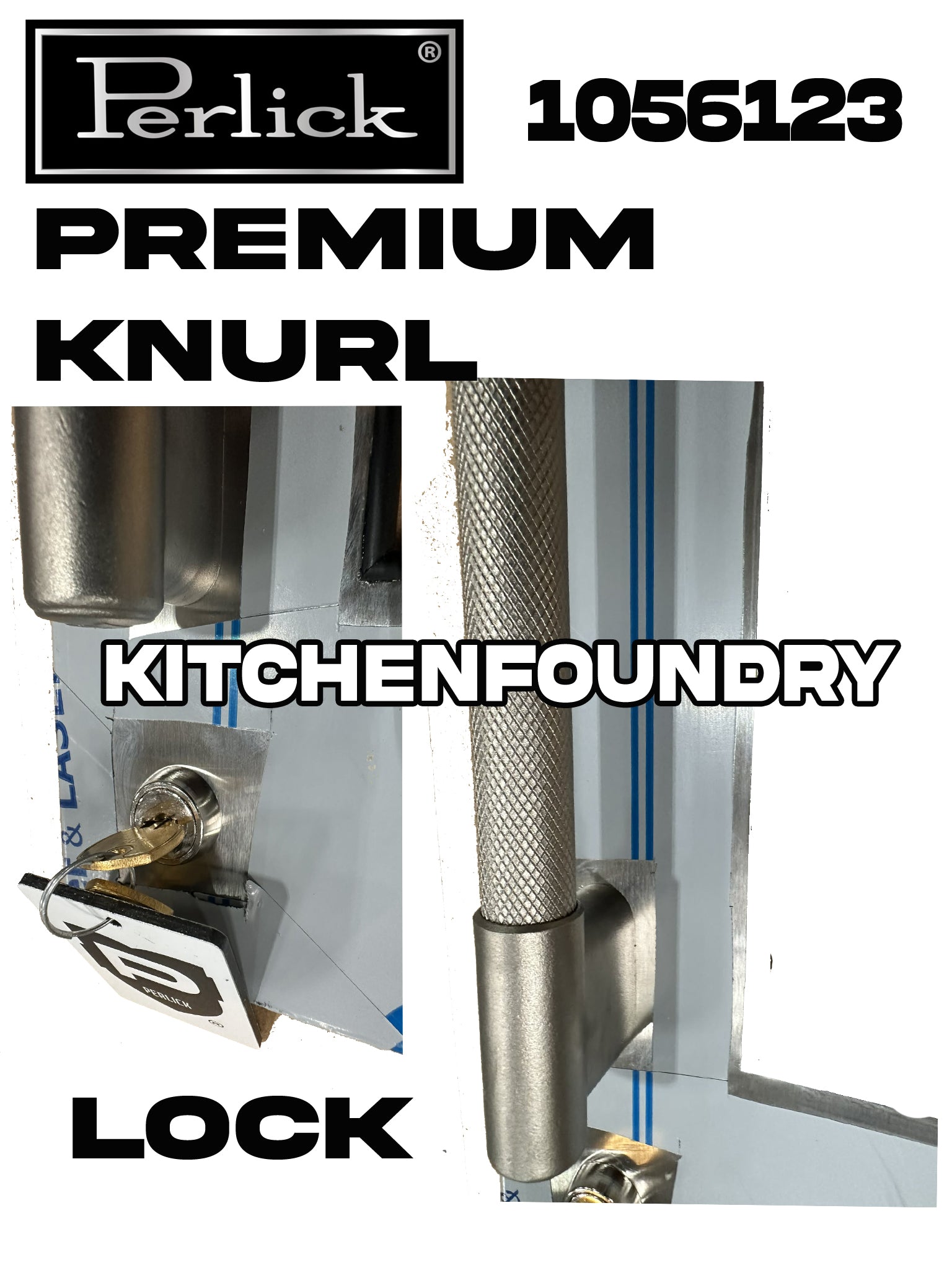 Perlick Premium Knurl Overlay, Glass, Right, Locking 1056123