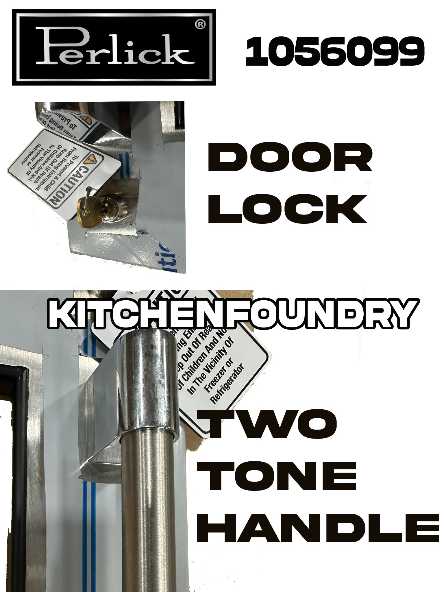 Perlick Two-Tone Handle Overlay, Glass, Right, Locking 1056099