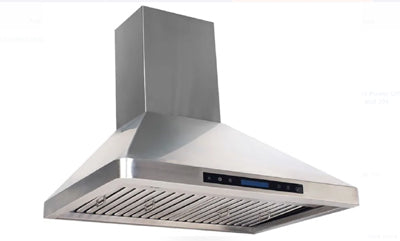 36 Inch Chimney Range Hood with Remote Control, LED Lighting, Delayed Power Off, 900 CFM Blower, Baffle Filters, 4 Fan Speeds, Rounded Seamless Edges, and 304 Stainless Steel - VEHOOD36CH