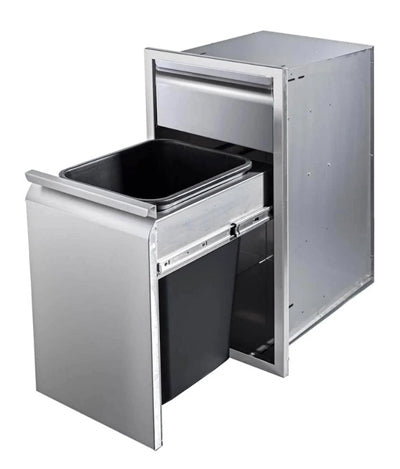 Memphis Grills 15-Inch Single Access Drawer With Trash Bin And Soft Close - VGC15BWB1