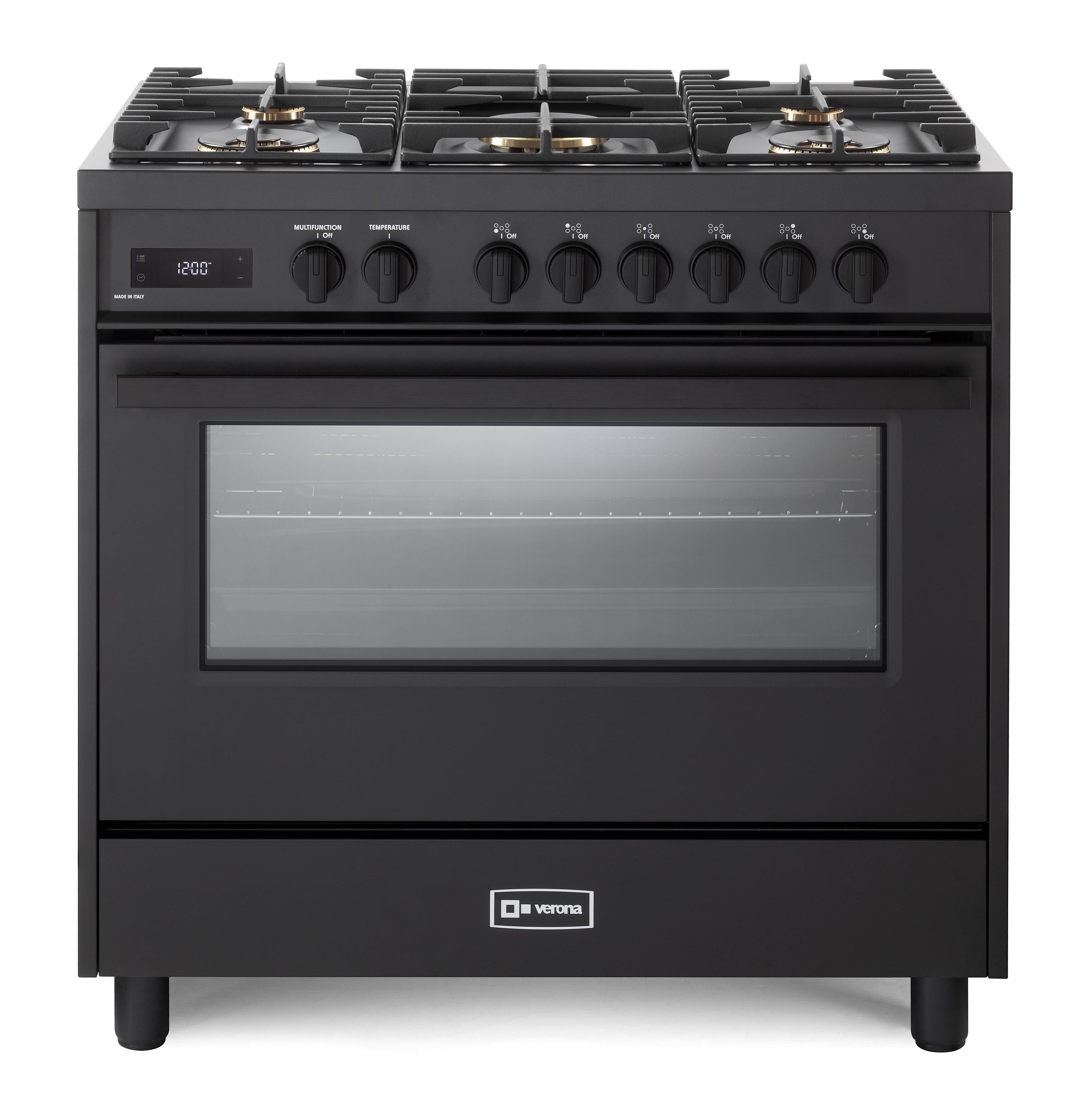 Verona Ult Midnight 36" Dual Fuel Range - Full Black