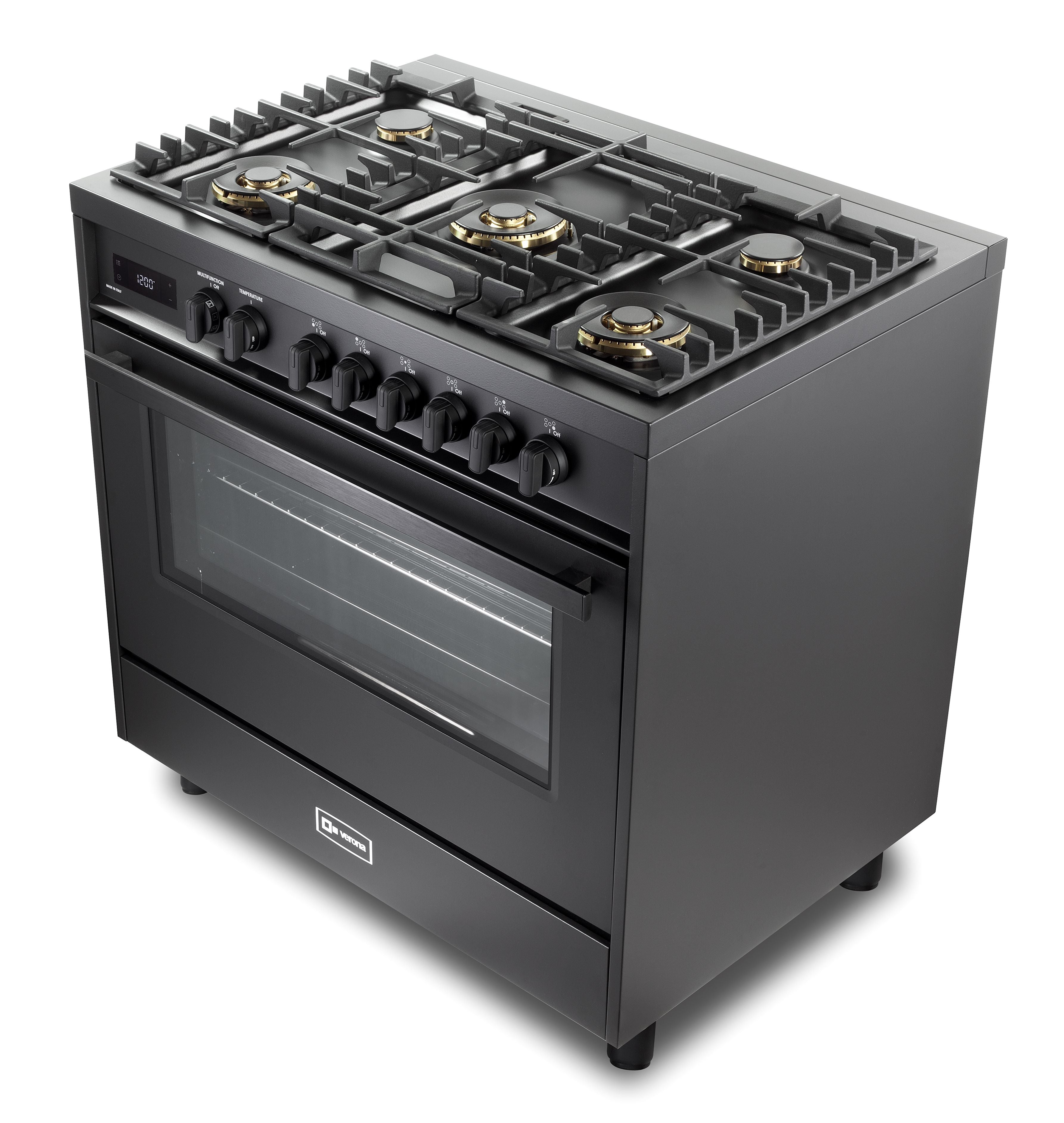 Verona Ult Midnight 36" Dual Fuel Range - Full Black