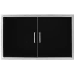 Wildfire 38 X 21 Black 304 SS Double Access Door - WFDDR3821-BSS