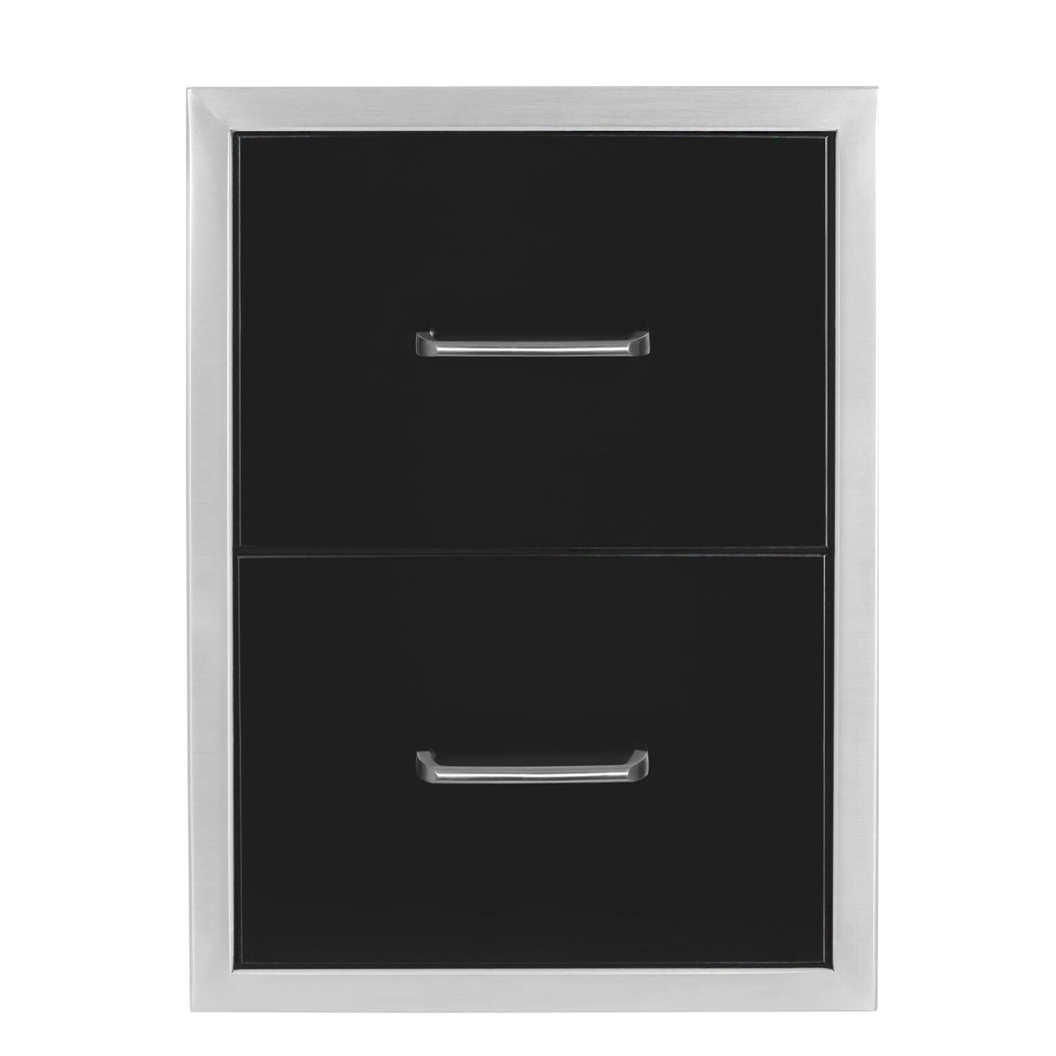 wildfire-16-x-22-black-304-ss-double-access-drawer-wfddw1622-bss