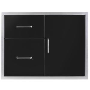 wildfire-30-x-24-304-black-ss-access-door-double-drawer-combo-wfddwcombo3024-bss
