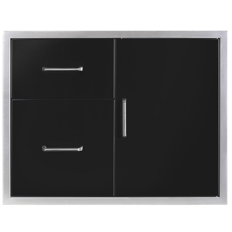 wildfire-30-x-24-304-black-ss-access-door-double-drawer-combo-wfddwcombo3024-bss