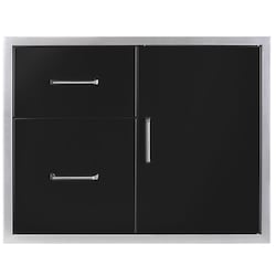 Wildfire 30 X 24 304 Black SS Access Door & Double Drawer Combo - WFDDWCOMBO3024-BSS