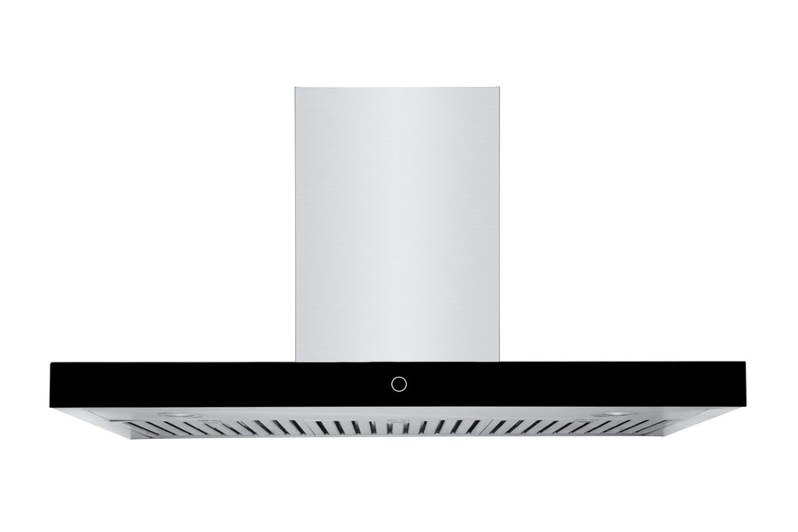 30 Inch T-Shaped Design Wall Mount Convertible Range Hood with Onxy Black Control Panel in Stainless Steel