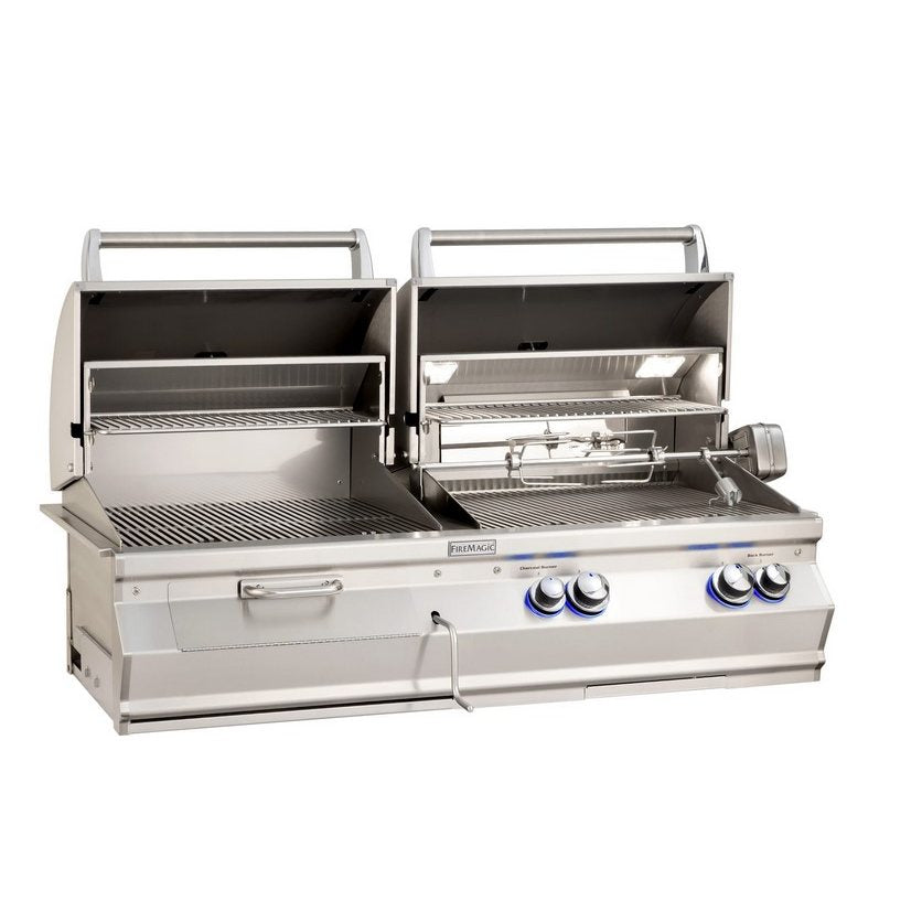 Fire Magic Aurora A830 Natural Gas/Charcoal Combo Grill with Back Burner
