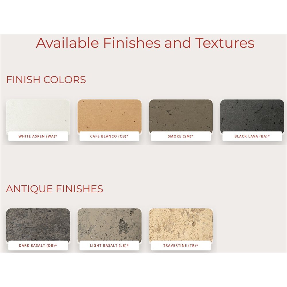 American Fyre Designs Rectangular GFRC Cover for Fire Tables in Light Basalt view 2