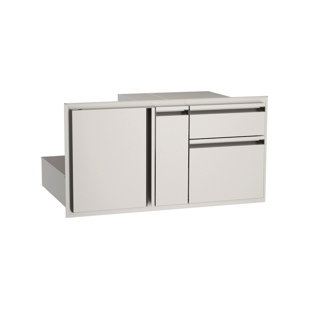 American Outdoor Grill Door with Double Drawer & Platter Storage