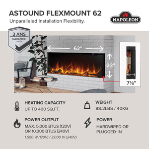 Napoleon Astound 62 FlexMount Electric Fireplace view 2