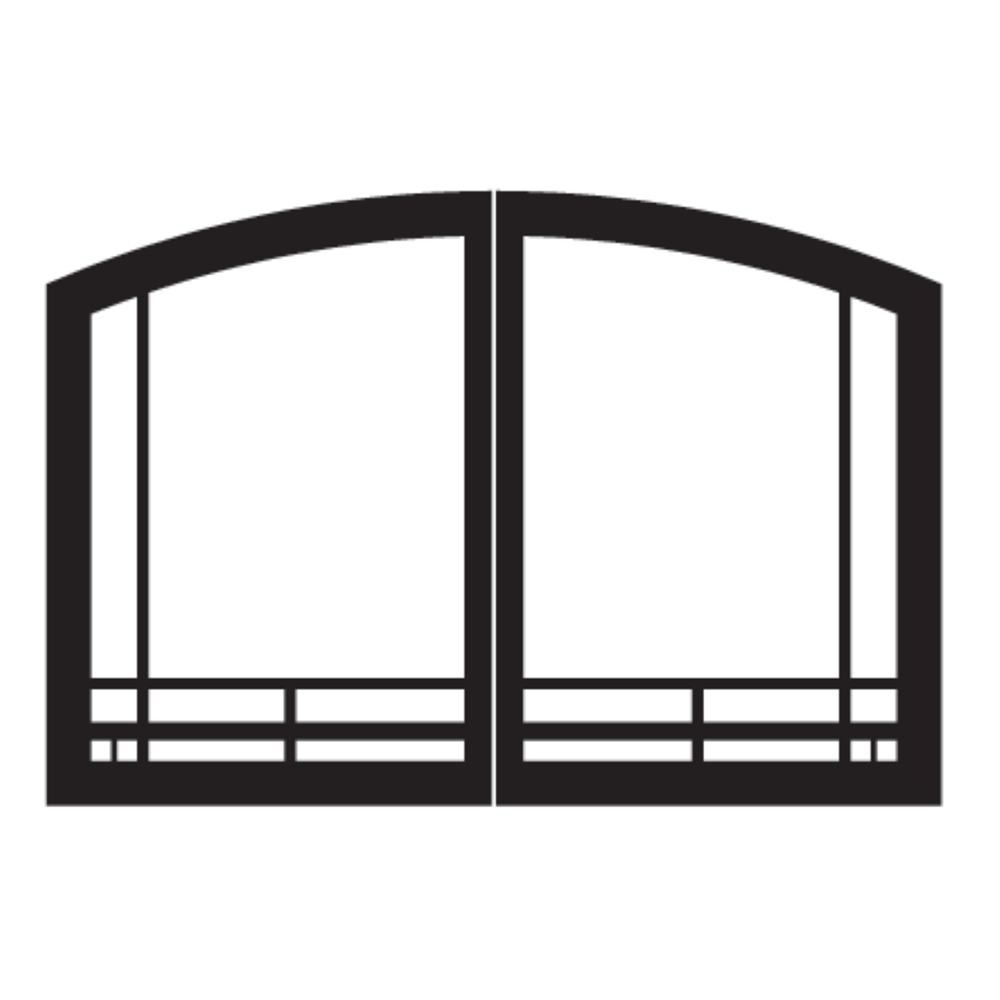 American Hearth Black Mission Arch Door Set for VFD42 Doors