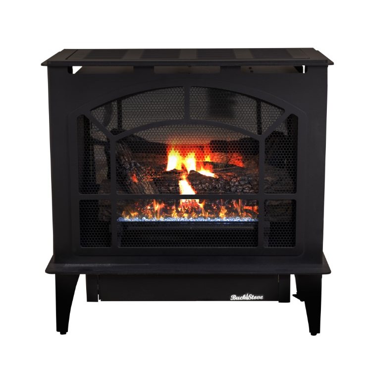 Buck Stove Townsend II 27" Black Steel Series Liquid Propane Gas Stove NV S-TOWNSEND BLK-LP