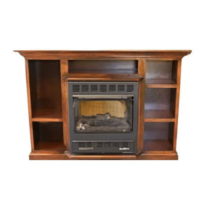 Buck Stove 1127 Prestige Combo - Dark Oak Mantel Propane