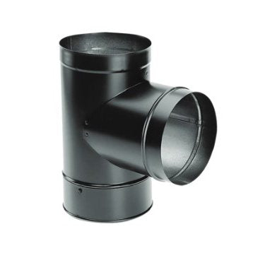 Duravent 7 inch DuraBlack Tee with Clean-Out Cap