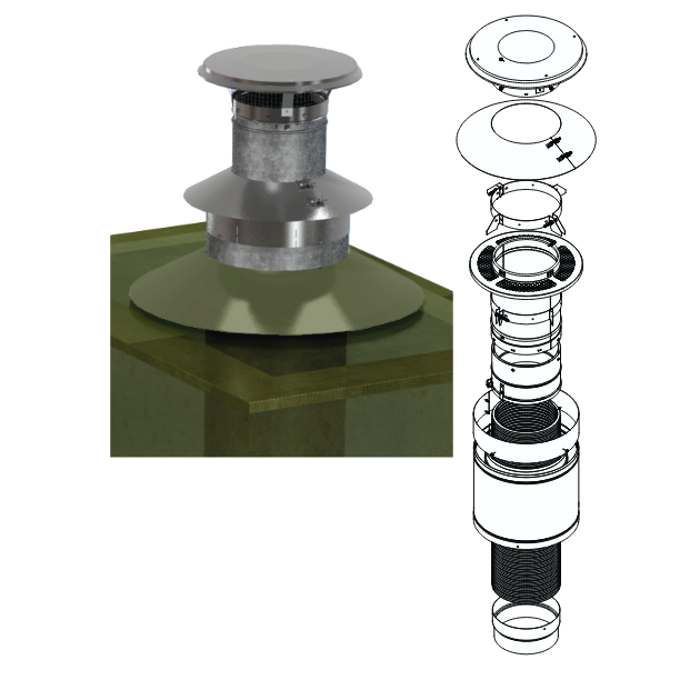 Duravent 6 inch DuraFlex Factory-Built Reline Kit 35 foot Length 6DFPRO-35KFB