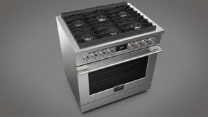 Fulgor Milano Accento 36 inch dual fuel range F4PDF366S1 stainless steel