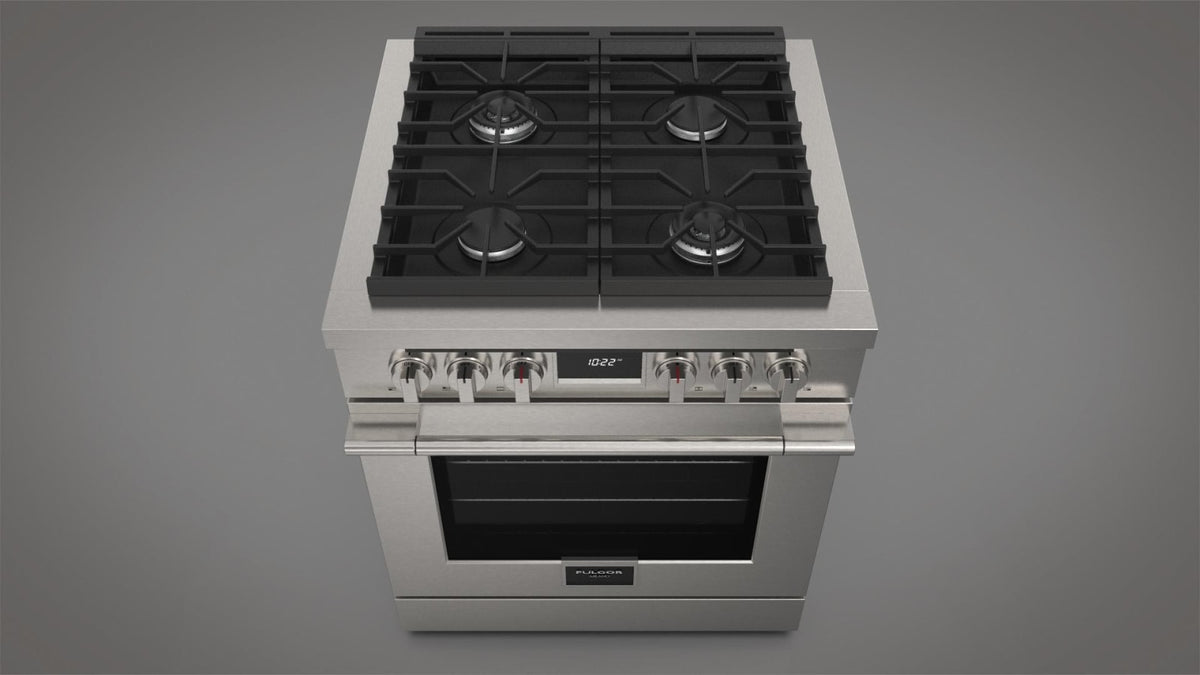 Fulgor Milano Accento 30 inch dual fuel range F4PDF304S1 stainless steel