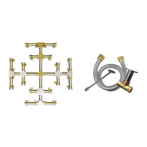 Firegear 18 inch Pro Series Brass Gas Fire Pit Snowflake NG Kit