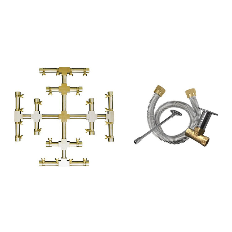 Firegear 18 inch Pro Series Brass Gas Fire Pit Snowflake NG Kit