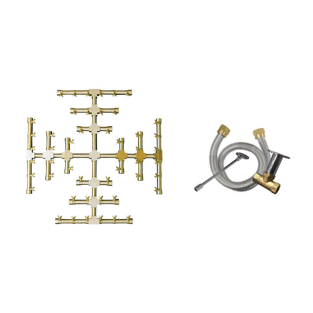 Firegear 25 inch Pro Series Brass Gas Fire Pit Snowflake LP Kit Propane