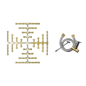 Firegear 32 inch Pro Series Brass Gas Fire Pit Snowflake LP Kit Propane