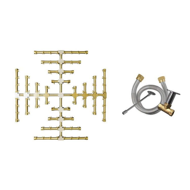 Firegear 32 inch Pro Series Brass Gas Fire Pit Snowflake NG Kit