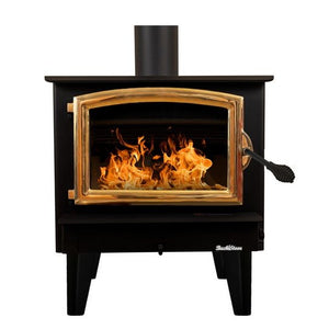 Buck Stove Model 74 Wood Burning Stove With Gold Door Finish