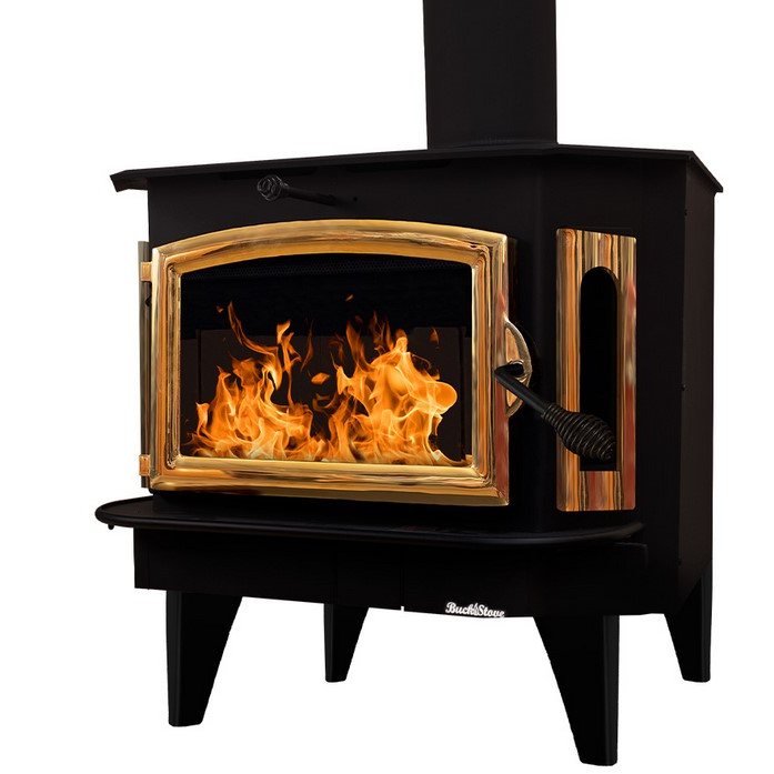Buck Stove Model 91 Catalytic Wood Burning Stove With Gold Door Finish