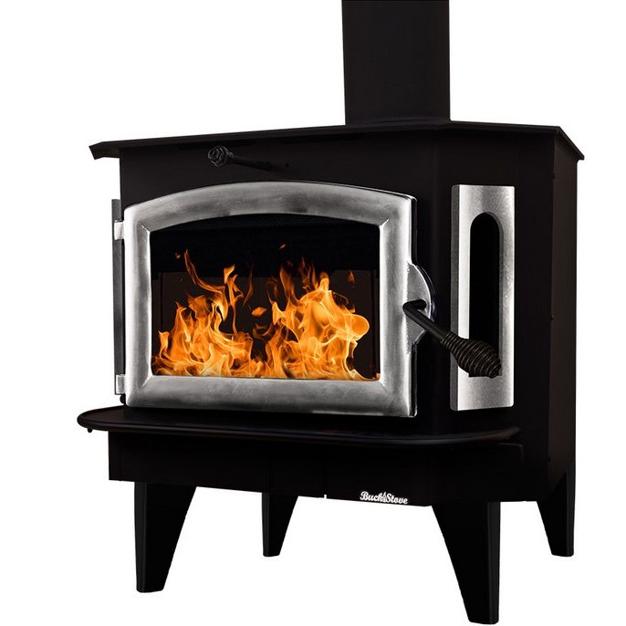 Buck Stove Model 91 Catalytic Wood Burning Stove With Pewter Door Finish