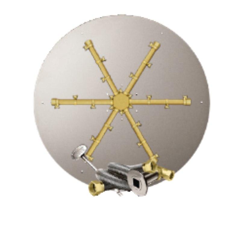Firegear 34" Round Pro Series Brass Burning Spur Flat Match Lit Natural Gas Burner System